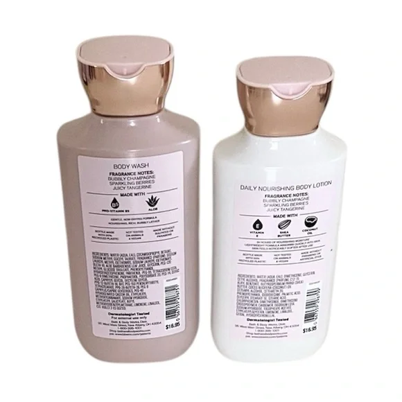 Bath & Body Works Champagne Toast Body Wash & Lotion Full Size Set with Tote - Picture 4 of 11